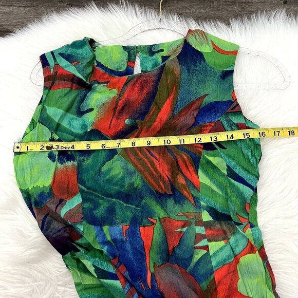 Jams World Hawaii Womens Small Lagoon Floral Sleeveless Tank Rayon Dress - Picture 6 of 9